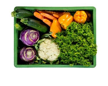 Gemüse, Salat und Kräuter.