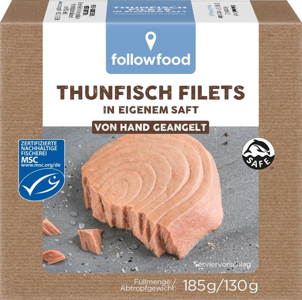 product photo for Thunfischfilets natur 185 g