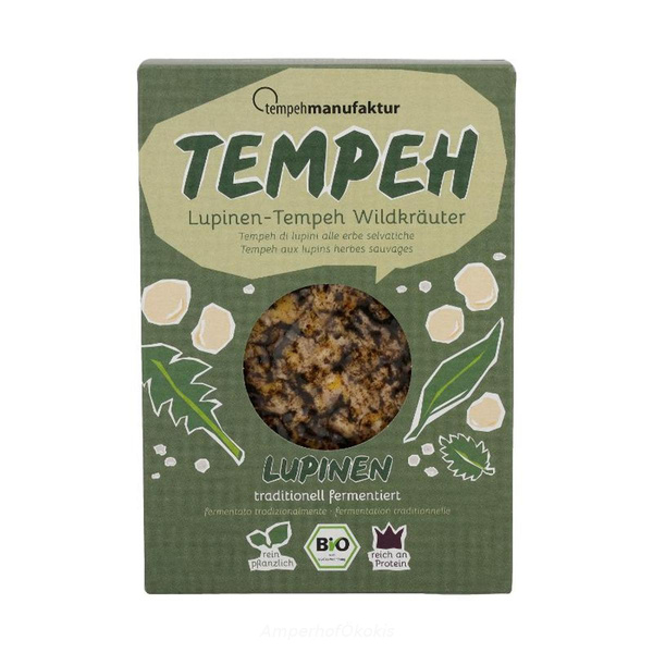 Produktfoto zu Lupinen Tempeh Wildkräuter 170g fermentiert