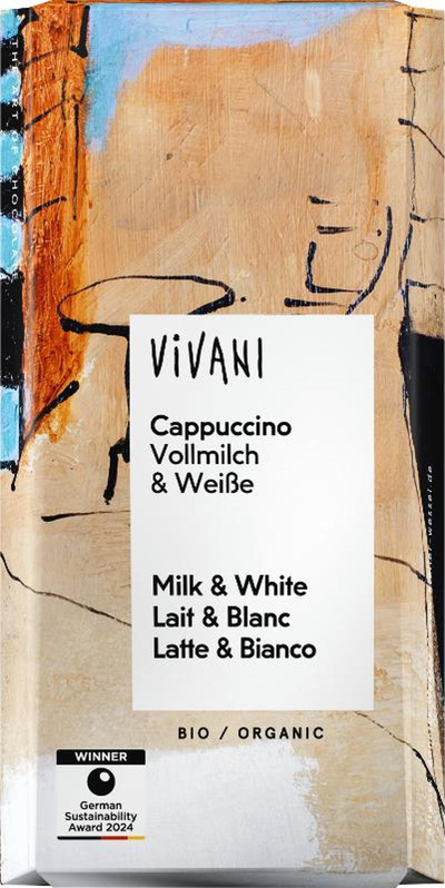 Produktfoto zu Vivani Cappuccino Vollmilch und Weiß 100 g