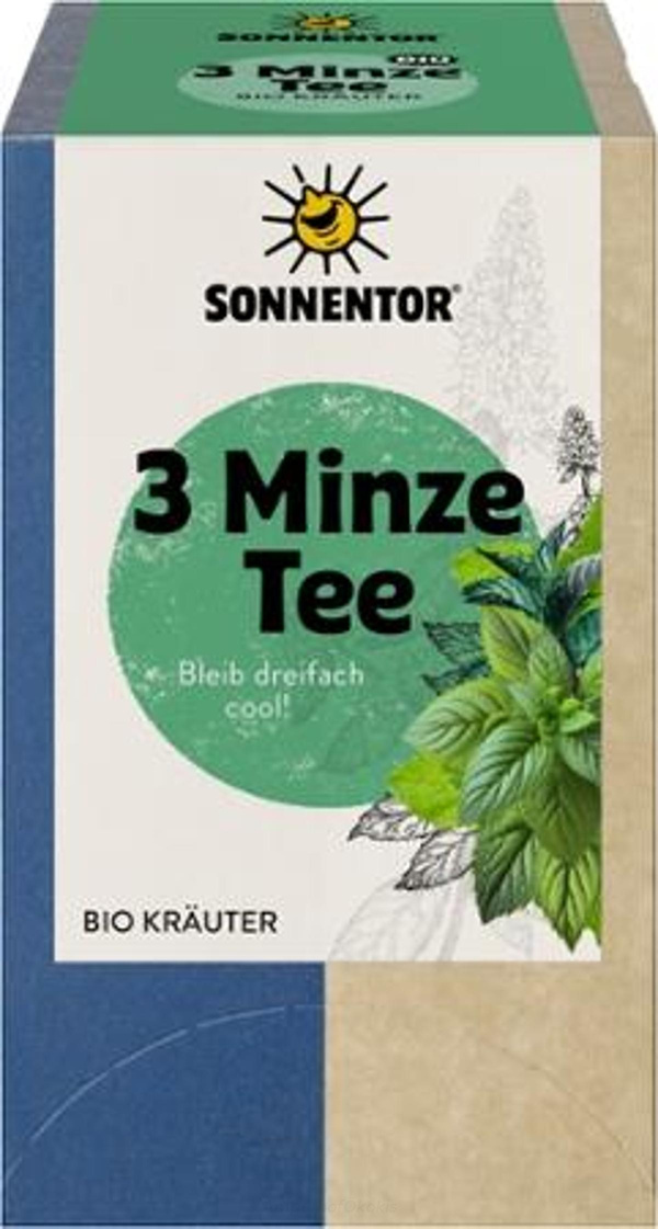 Produktfoto zu 3 Minze Tee 18 Teebeutel