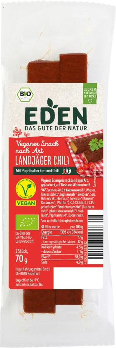 Produktfoto zu Vegane Brotzeit nach Landjäger Chilli 70g