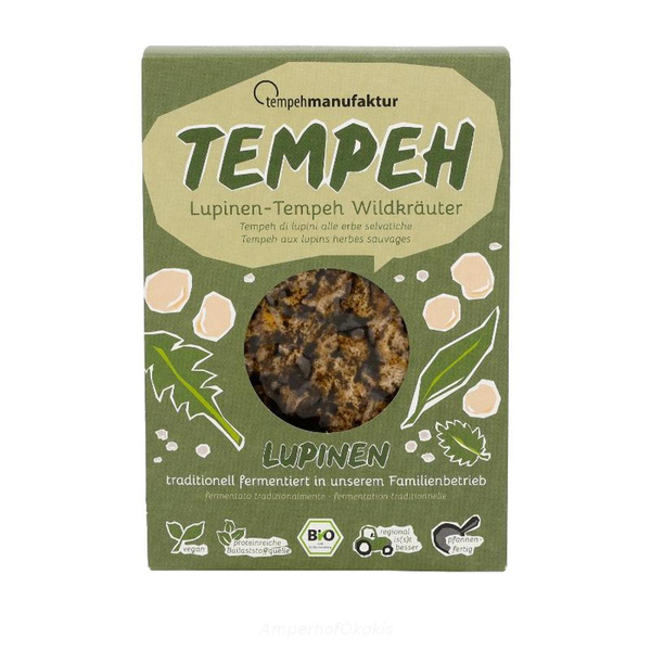 Produktfoto zu Lupinen Tempeh Wildkräuter 170g fermentiert