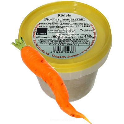Produktfoto zu Sauerkraut frisch mit Karotte im Becher 480g