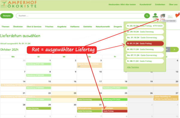 Kalender in der Übersicht