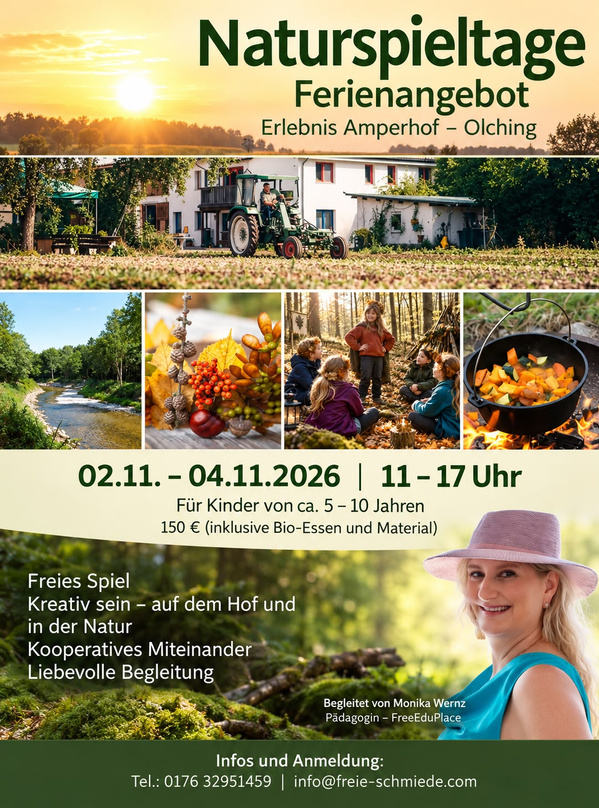 Naturspieltage - Ferienangebot am Amperhof  - für Kinder von ca. 5 bis 10 Jahren