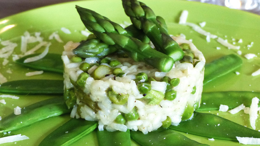 Rezeptbild für Spargel Erbsen Risotto