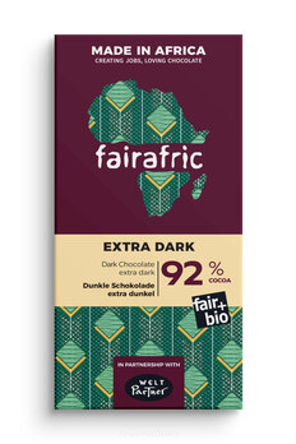 Produktfoto zu fairafric 92% Zartbitter 80 g