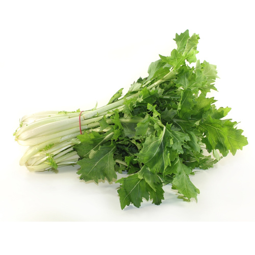 KI generiert: Ein Bündel frischer, grüner Mangold auf weißem Hintergrund.