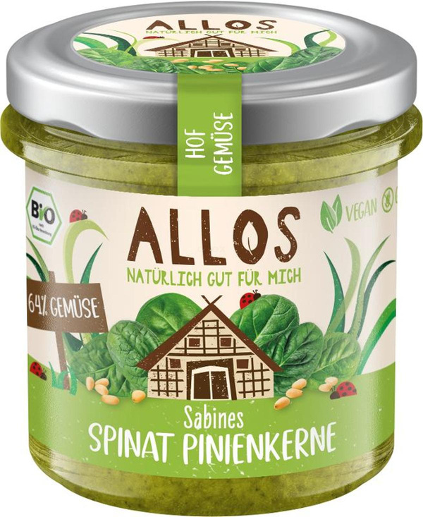 Produktfoto zu Hofgemüse Sabines Spinat Pinienkerne 135 g