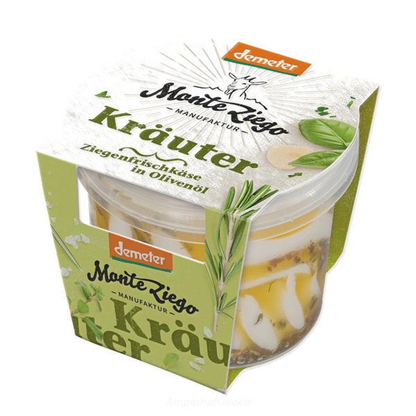 Produktfoto zu Ziegenfrischkäse mit Olivenöl und Kräutern 115g