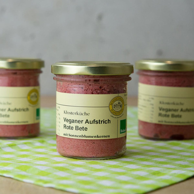 Produktfoto zu Veganer Aufstrich Rote Bete mit Sonnenblumenkernen 130g Glas