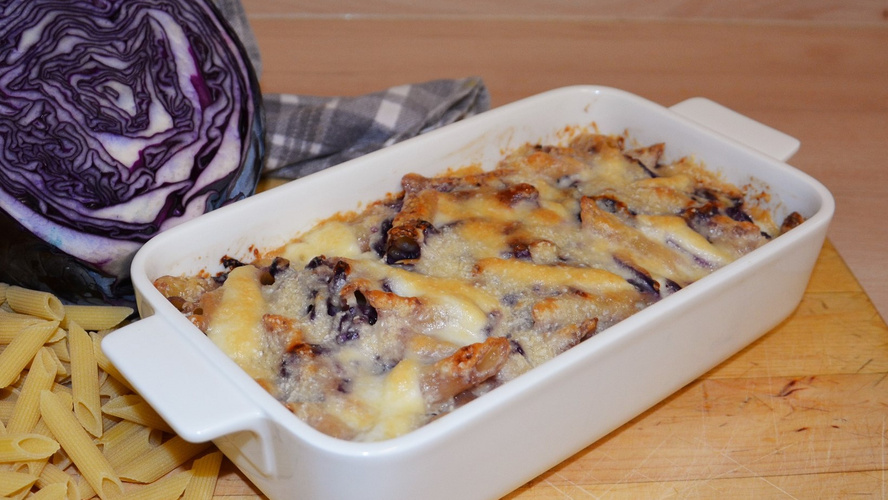 Rezeptbild für Blaukraut-Nudel-Auflauf