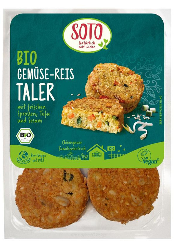 Produktfoto zu Gemüse-Reis-Taler (Energie-Taler) Sonnenblumenkerne, Sesam, Tofu