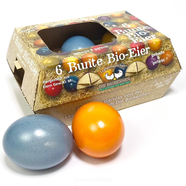 product photo for Bunte Eier, gefärbt, gekocht 6 Stück