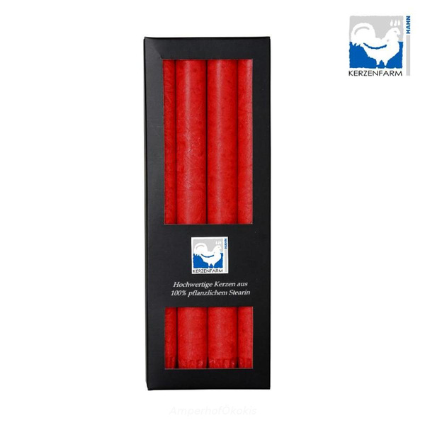 product photo for Stearin Stabkerzen rot 4 Stück