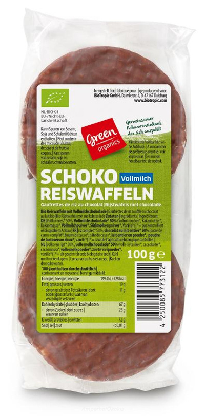 product photo for Schoko Reiswaffeln Vollmilch 100 g
