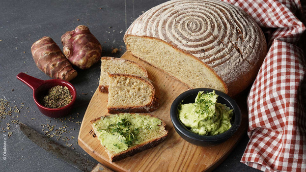 Rezeptbild für Topinamburbrot mit Kressebutter
