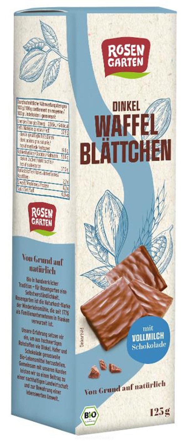product photo for Dinkel Waffelblättchen Vollmilch 125 g
