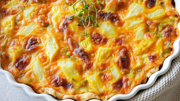 Rezeptbild für Spargel-Süßkartoffel-Quiche