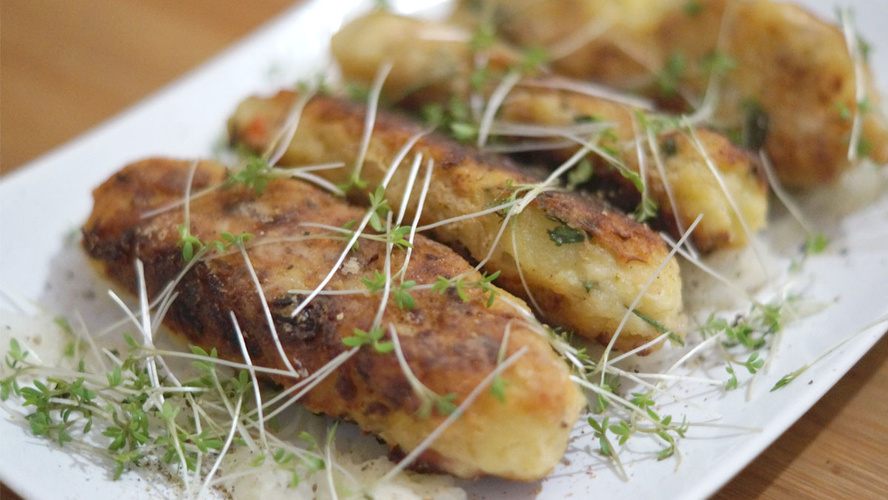 Rezeptbild für Geschupfte Winterzipfel mit Kresse