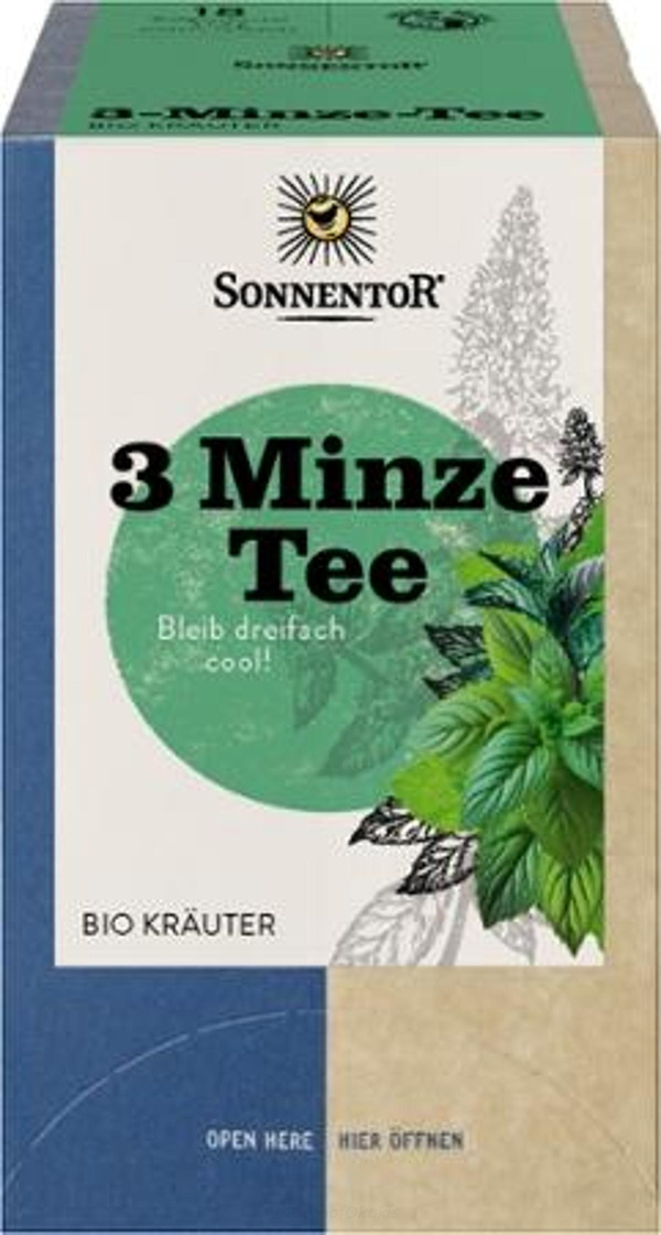 Produktfoto zu 3 Minze Tee 18 Teebeutel