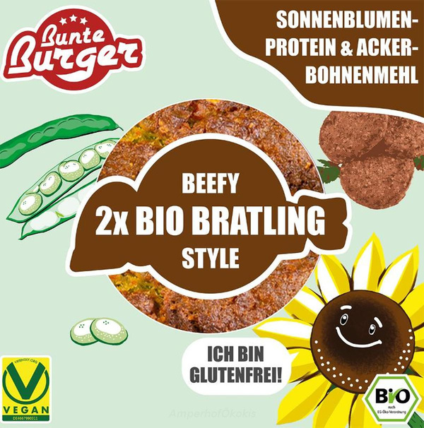 Produktfoto zu Burger Beefy Style Sunflower & Faba Bean 180g