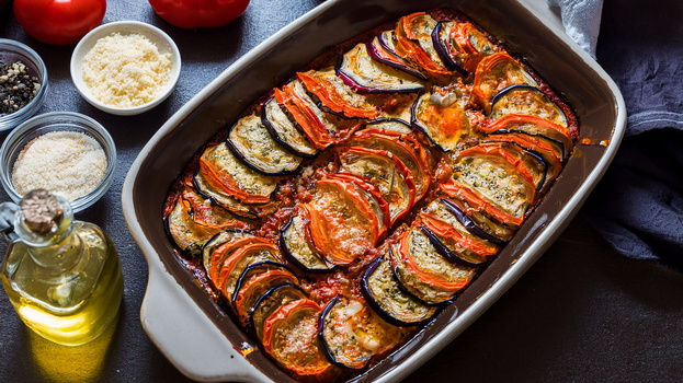 Rezeptbild für Auberginen-Tomaten-Gratin