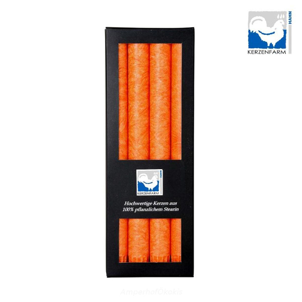 Produktfoto zu Stearin Stabkerzen orange 4 Stück