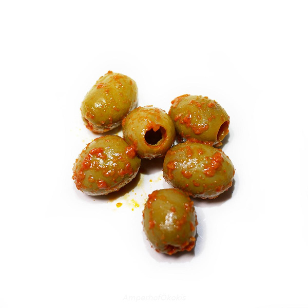Produktfoto zu Grüne Oliven scharf 170g