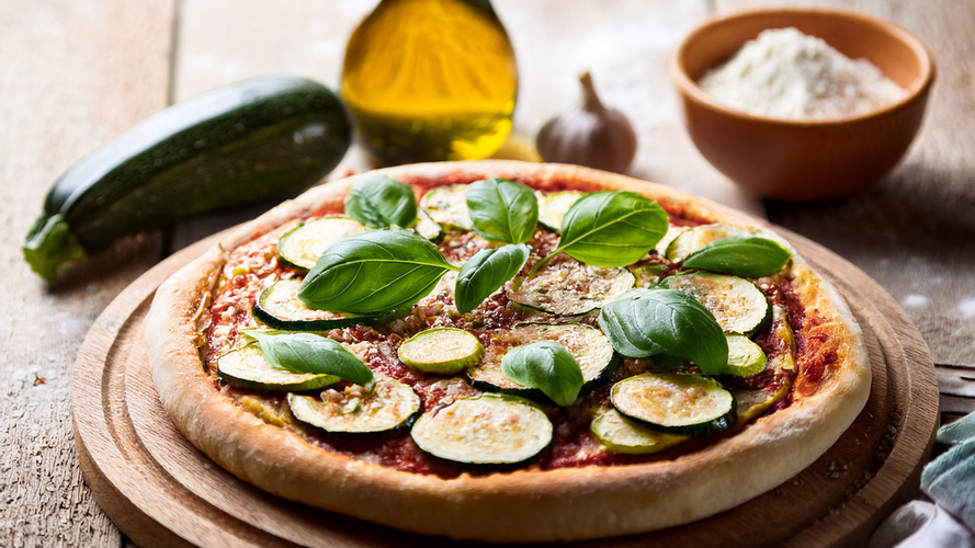 Rezeptbild für Zucchini-Pizza - vegan