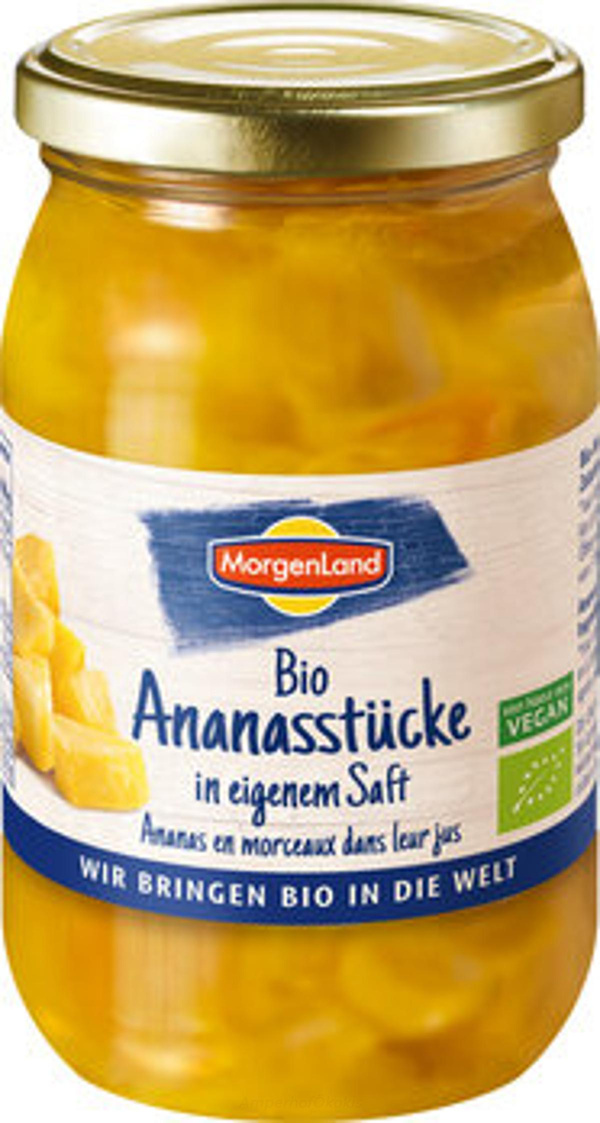 Produktfoto zu Ananasstücke im Glas 350 g