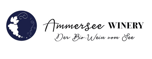 KI generiert: Logo von Ammersee Winery mit Text: "Der Bio-Wein vom See".