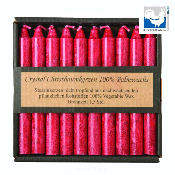 Produktfoto zu Stearin Baumkerzen rot 20 Stück