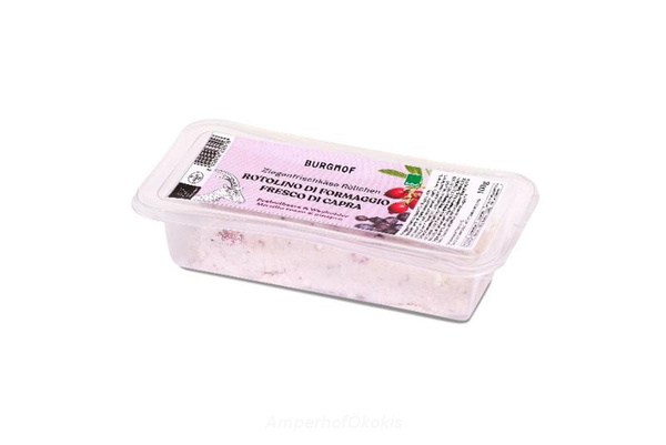 Produktfoto zu Ziegenfrischkäse Rolle Preiselbeere,Wacholder