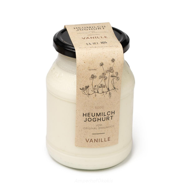 Produktfoto zu Dürnecker Joghurt Vanille 500g Glas 3,8% Heumilch pasteu.