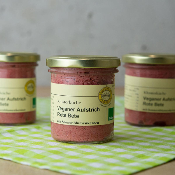Produktfoto zu Veganer Aufstrich Rote Bete mit Sonnenblumenkernen 130g Glas