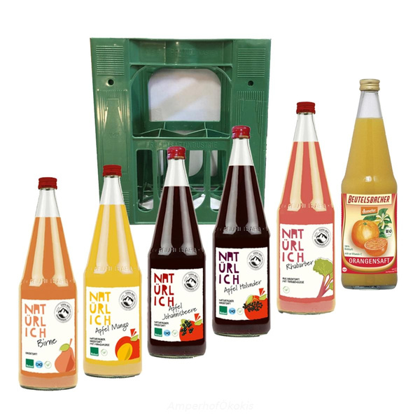 Produktfoto zu Fruchtsaft-Mischkasten 6 Flaschen
