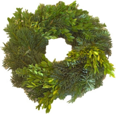 Halbrund gebundener Kranz