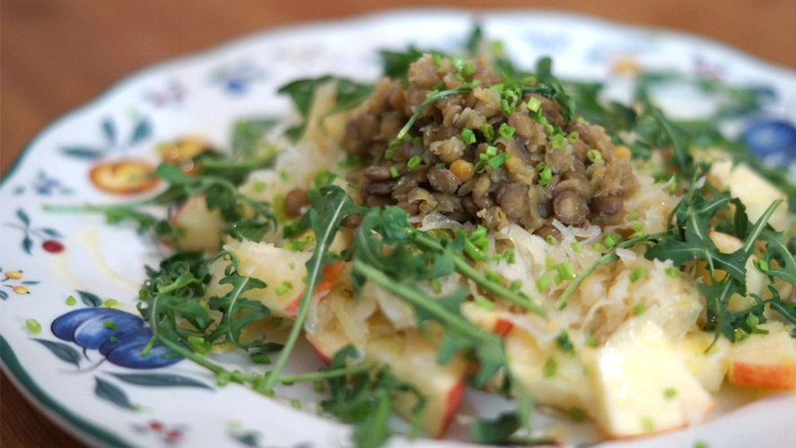 Rezeptbild für Sauerkrautsalat mit Linsen