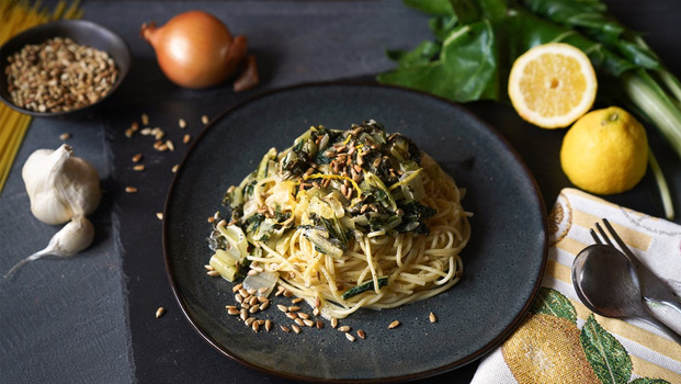 Rezeptbild für Mangold-Pasta mit Zitrone