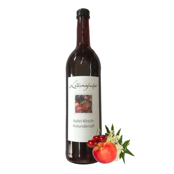 product photo for Lillinghofer Apfel-Kirsch-Holunder Saft 0,7 l
