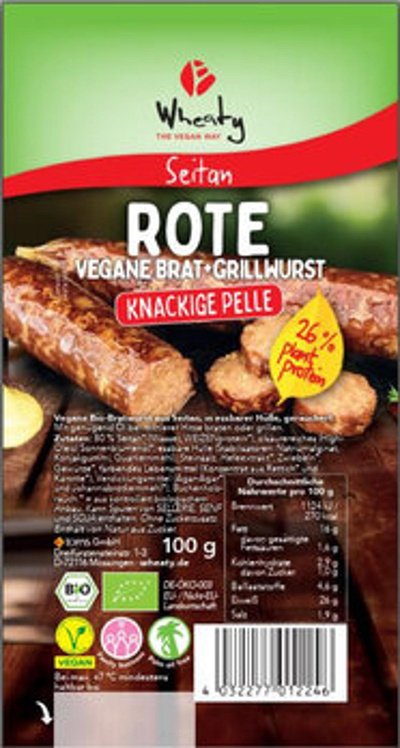 Produktfoto zu Wheaty Rote Brat- Grillwurst 100g