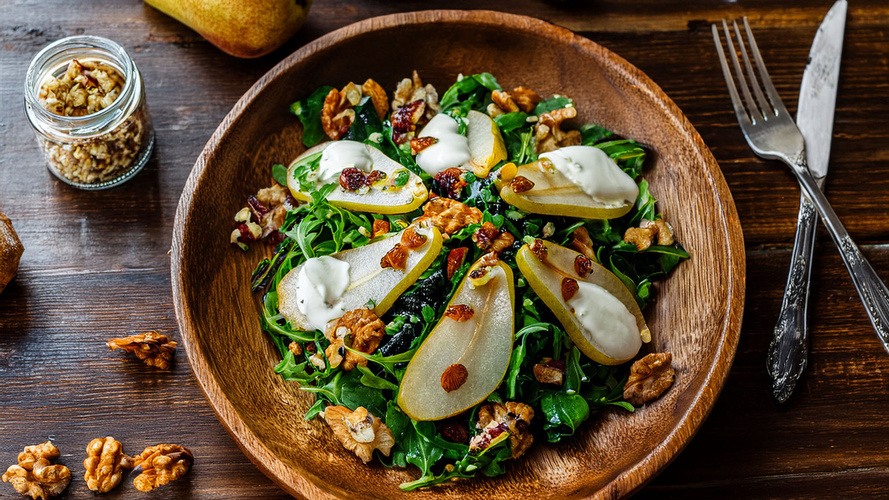 Rezeptbild für Postelein mit Birnen und Mascarpone