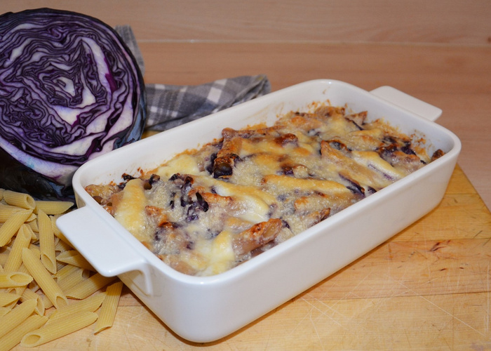 Rezeptbild für Blaukraut-Nudel-Auflauf