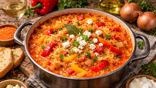 Rezeptbild für Sauerkraut-Paprika-Topf