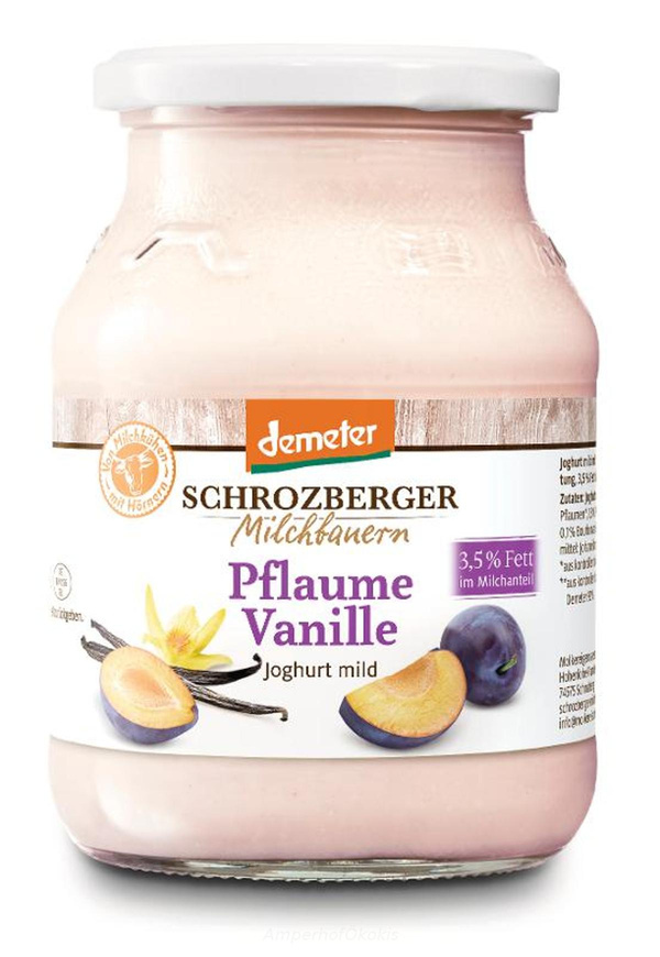 Produktfoto zu Demeter Pflaume Vanille Joghurt 500g Glas