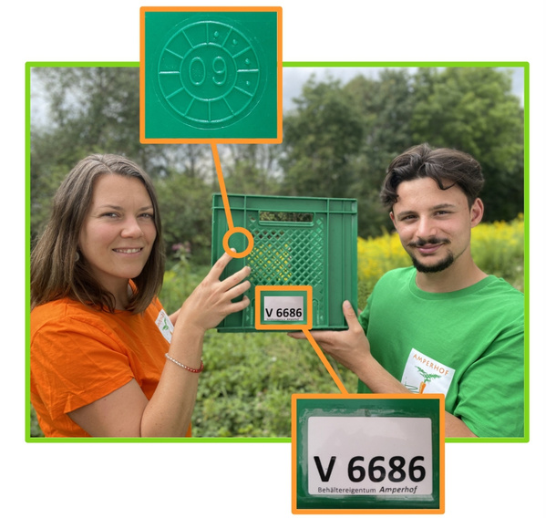 Auf der Kiste gibt es einen Stempel, an dem Sie das Produktionsdatum erkennen.