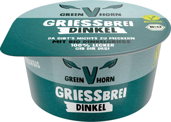 product photo for Greenhorn veganer Grießbrei Dinkel 150g
