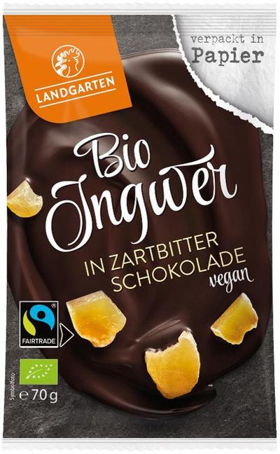 Produktfoto zu Ingwer in Zartbitterschokolade 70 g